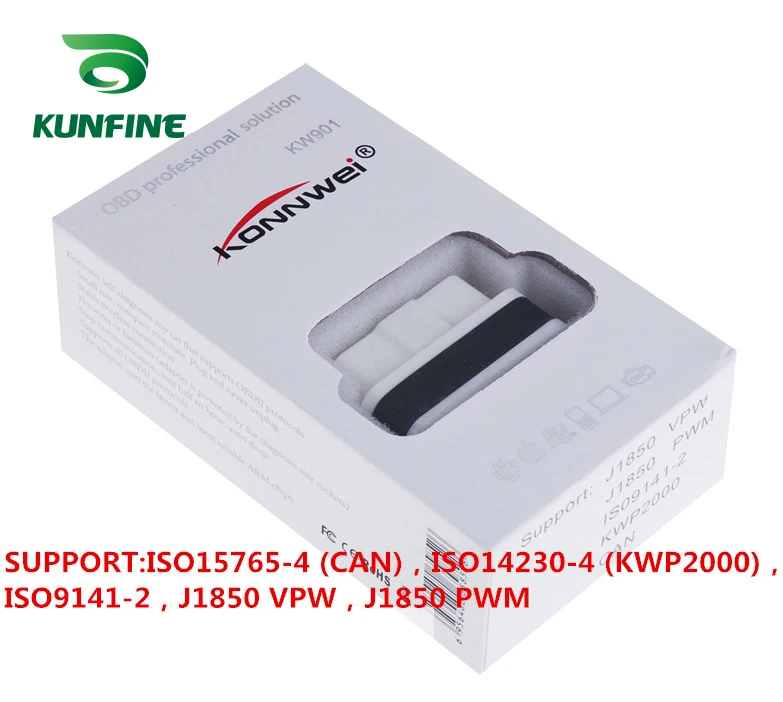 Супер Мини Автомобильный диагностический сканер KW901 WIFI ELM327 V1.5 ODB2 OBDII инструмент ELM
