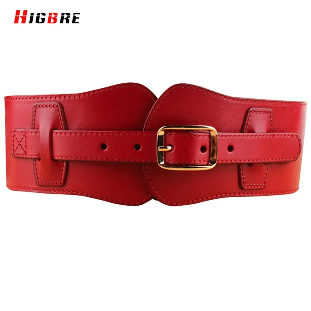 New Genuine Leather Cummerbund Women Wide Belts Waist Designers Brand