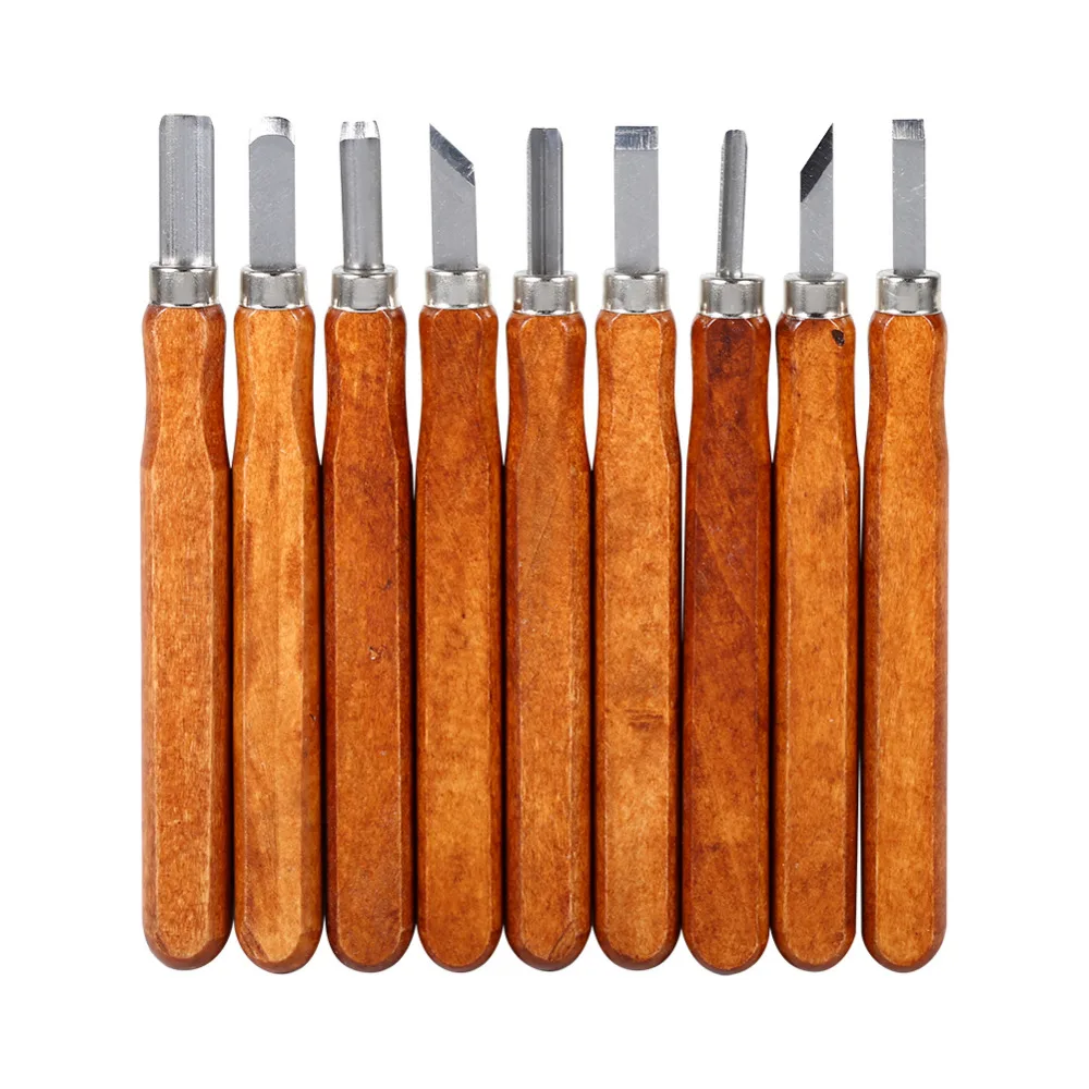 3/6/9Pcs Wood Carving Tool Knife Mini Chisel Steel With Hand Handle for