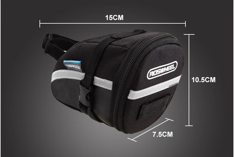 Perfect ROSWHEEL 1.2L Portable Waterproof Bike Saddle Bag Cycling Seat Pouch Bicycle Tail bags Rear Pannier Cycling equipment 1