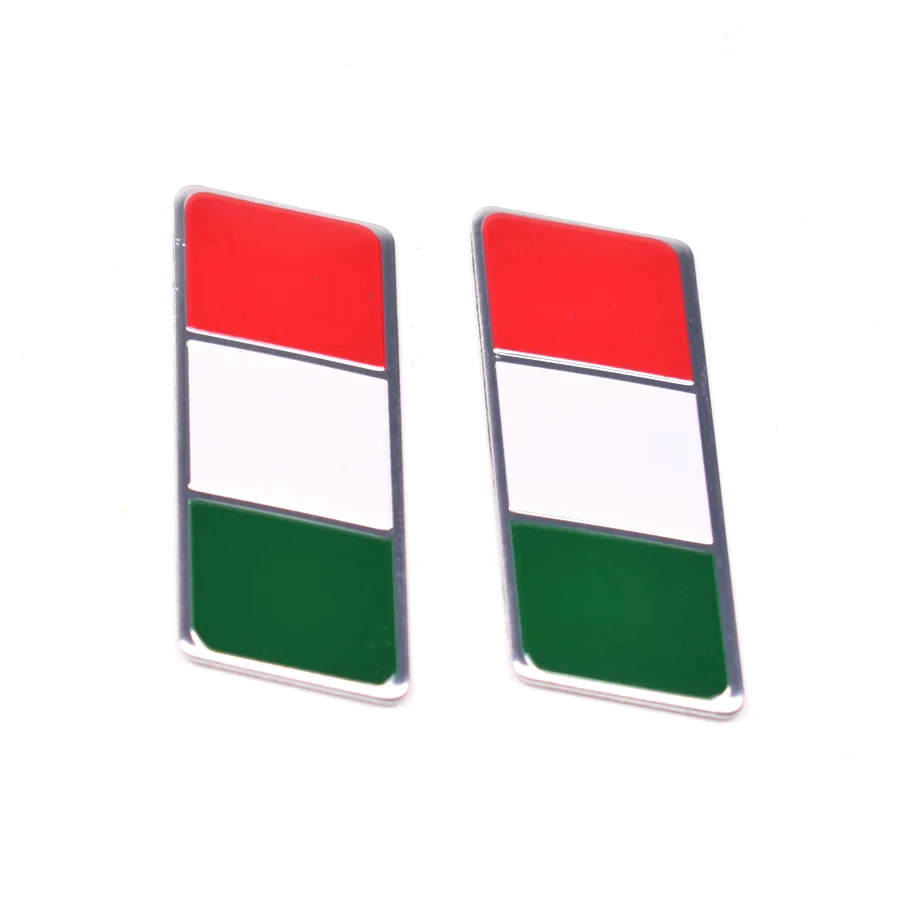 2Pcs Auto Italy Flag Car Badge Emblem Fender Side Trunk Tail Sticker For Ford Focus Chevrolet Cruze Audi Ferrari etc