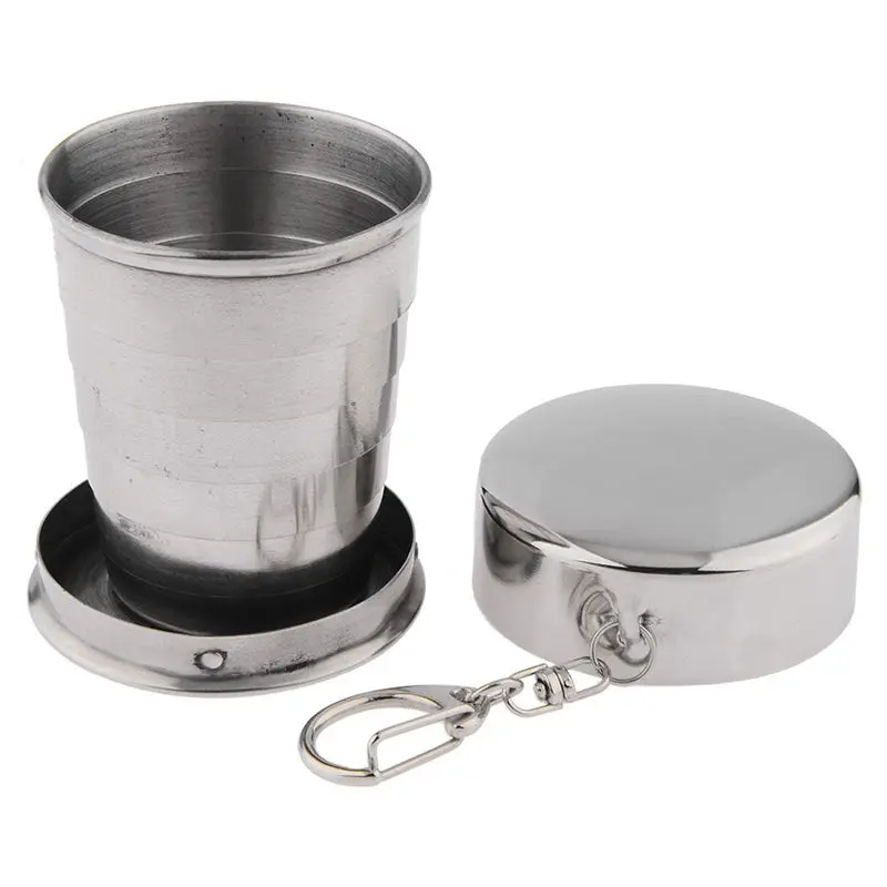 

Stainless Steel Folding Water Bottle Outdoor Flexible Folding Portable Water Bottles Creative Five-layer