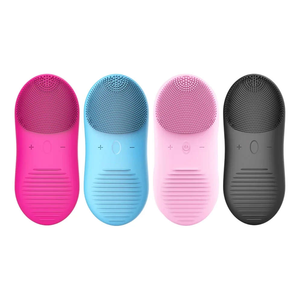 Carregador sem Fio de Silicone Escova de Limpeza Velocidades para Limpeza Profunda dos Poros Facial Sônica Rosto Escova Cravo Remover Massagem 12 17 para poros profundos limpeza cravo remover massagem