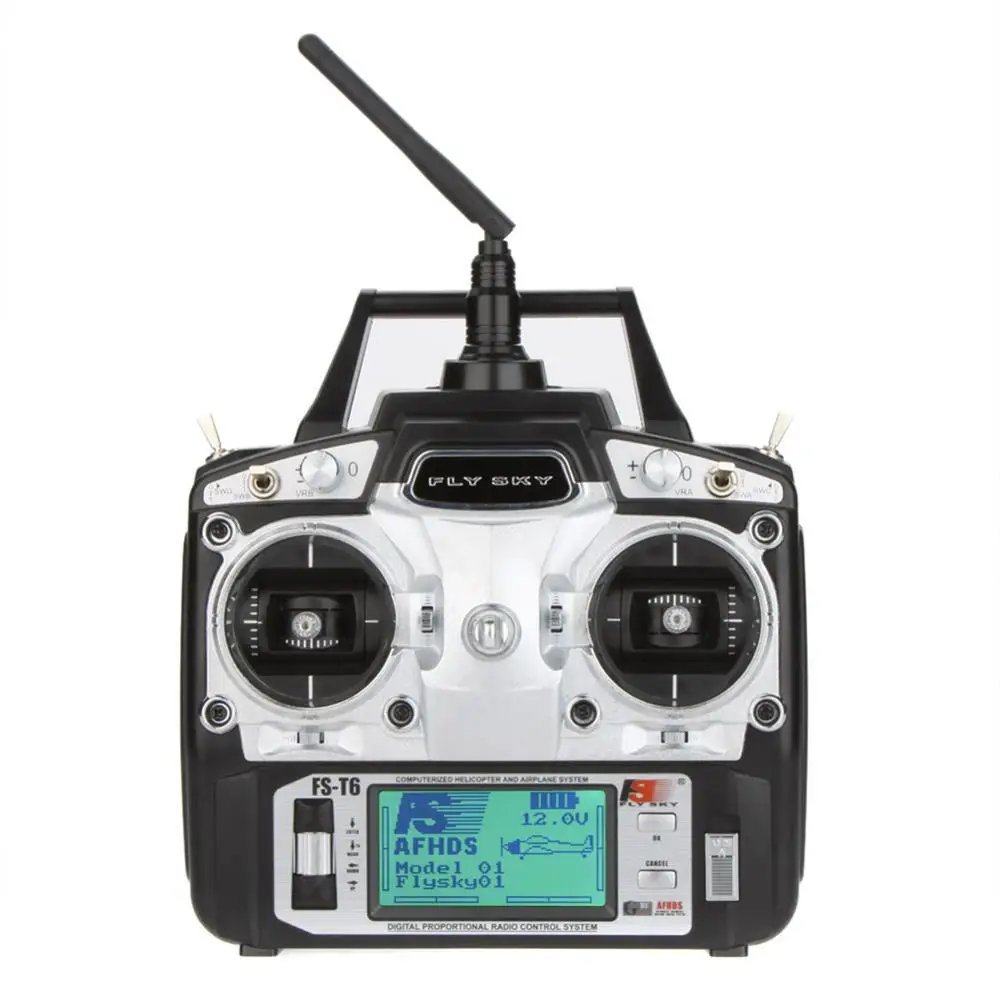 

Flysky FS-T6 2.4GHz 6CH Mode 2 Transmitter R6-B Receiver for RC Quadcopter Car