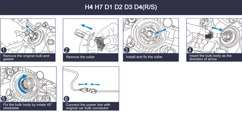 Автомобильный головной светильник H4 H7 Led H1 H3 H8 H9 H11 D1S D2S D2R D3S D4S 9006 HB4 9005 HB3 880 881 72w фары для 6000 К Авто противотуманных фар с возможностью креативного Светильник лампы