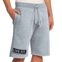 Мужские спортивные Фитнес хлопковые шорты бег трусцой спортивные Бодибилдинг пот Штаны Мужской тренировки укороченные штаны