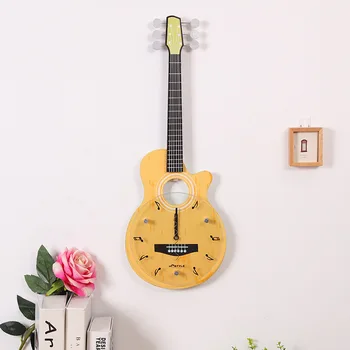 

Guitar Shaped Wall Clock Creative Wall Watch Glass Dial Mute Hanging Watches Home Decoration Accessories Modern