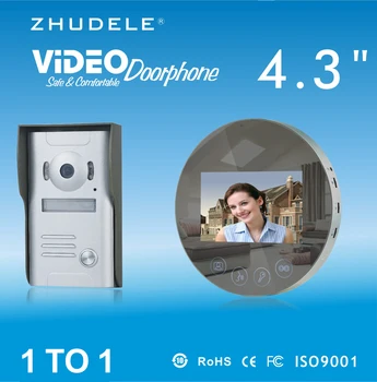 

ZHUDELE Home security Smart4.3"LCD monitor Speakerphone intercom Color Video Door Phone doorbell access Control System IR Camera