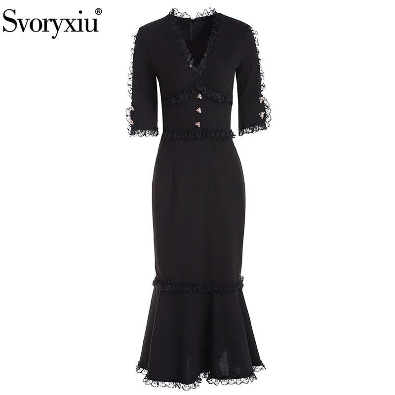 Automne Noir Sirène V Designer Paquet De Tenue Sexy Femmes Bouton Bikinis Cou Svoryxiu Fête Manches Dentelle Moitié Chic Fesses gnXtwUxUa