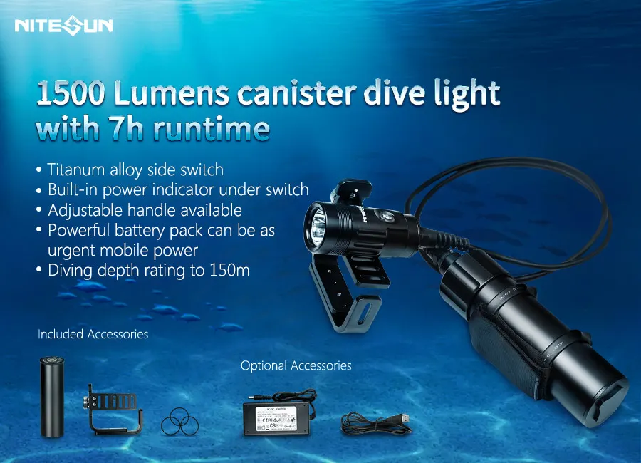 Светодиодная подводная лампа Nitesun DIV20S CREE XHP35 1500lm светодиодная канистра для