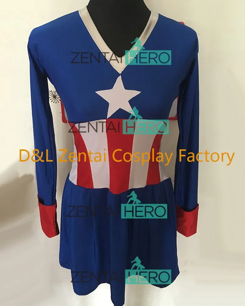 DHL костюмы на Хэллоуин для женщин Капитан Америка маскарадный костюм Американская мечта взрослый костюм для косплея zentai костюм SHS802
