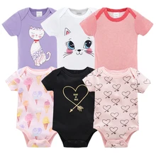 В году, новая одежда Kavkas для новорожденных девочек и мальчиков Младенцы Footie с длинным рукавом, хлопок, печать, Одежда для младенцев от 0 до 12 месяцев