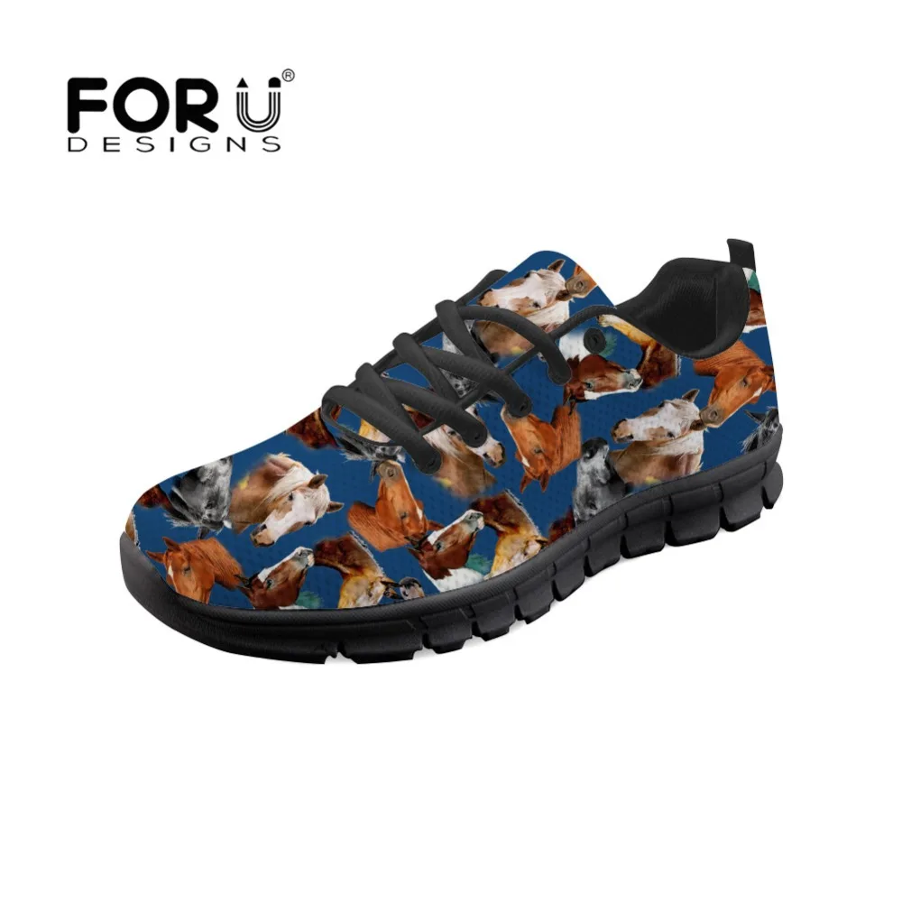 

FORUDESIGNS 2019 New Spring Women Shoes Horse Printing For Woman Casual Shoes Sneakers Breathable Mesh Platform Shoes Size 35-45