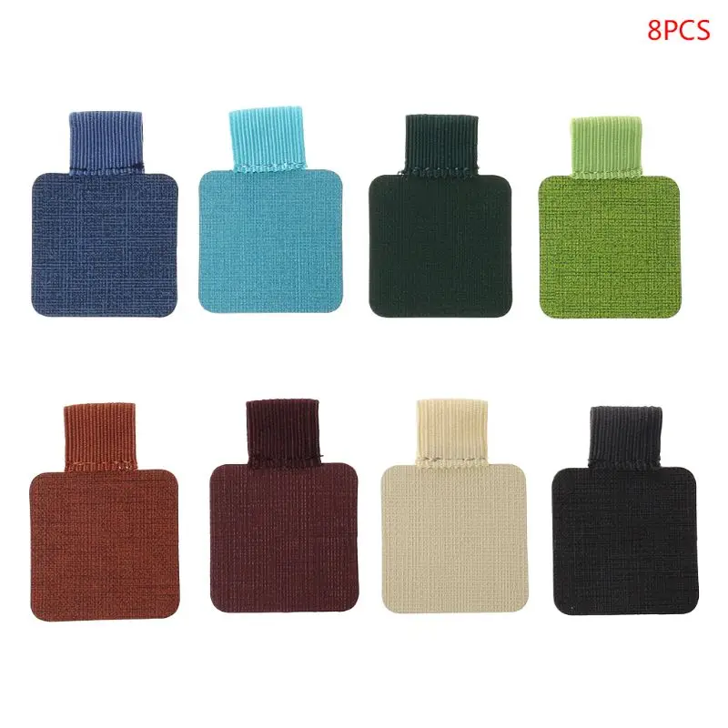 

8pcs Self-adhesive Leather Pen Clip Pencil Elastic Loop For Notebooks Journals Clipboards Pens Holder