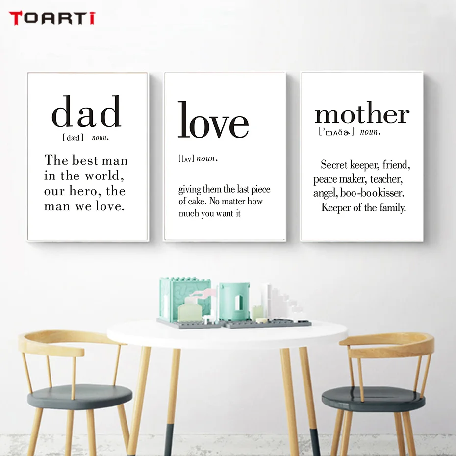 Family&Friend Sweet Life Quotes Wall Art Painting Minimalist Nordic Posters&Prints Living Room Decoration Picture Christmas Gift (4)