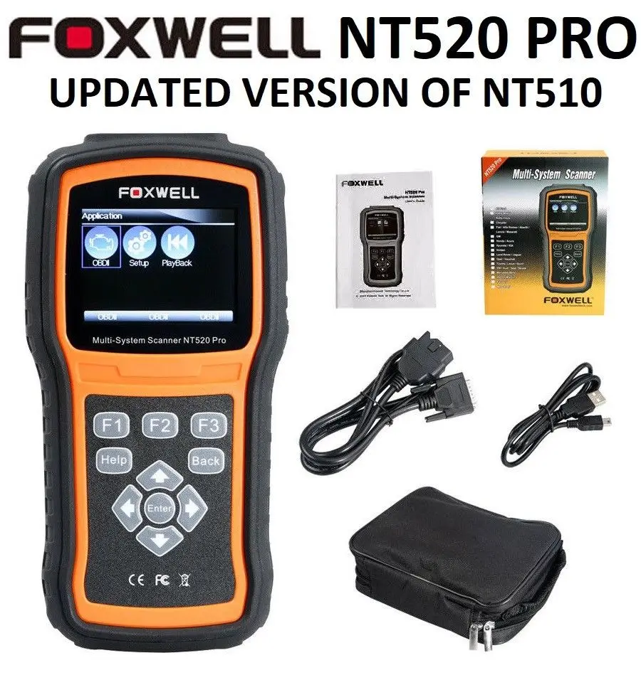 Foxwell NT520 Pro Multi-System Scanner with Free for Mercedes Benz Software and Extra 38Pin Extension Cable |