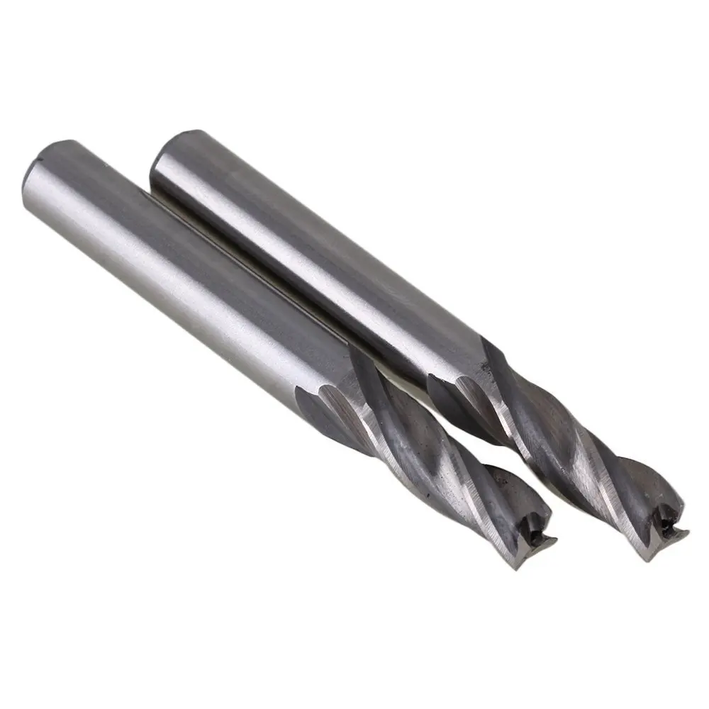 Solid Carbide High Speed HSS 3 Flutes Straight Shank Milling Cutter End