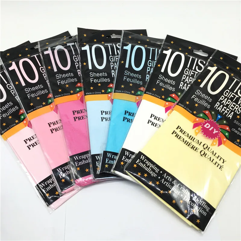 

49cm*49cm Color Tissue Paper Wrapping Flower Wrap Paper Christmas Gift Wrapping Paper Wedding Gift Packing Material 10pcs/pack