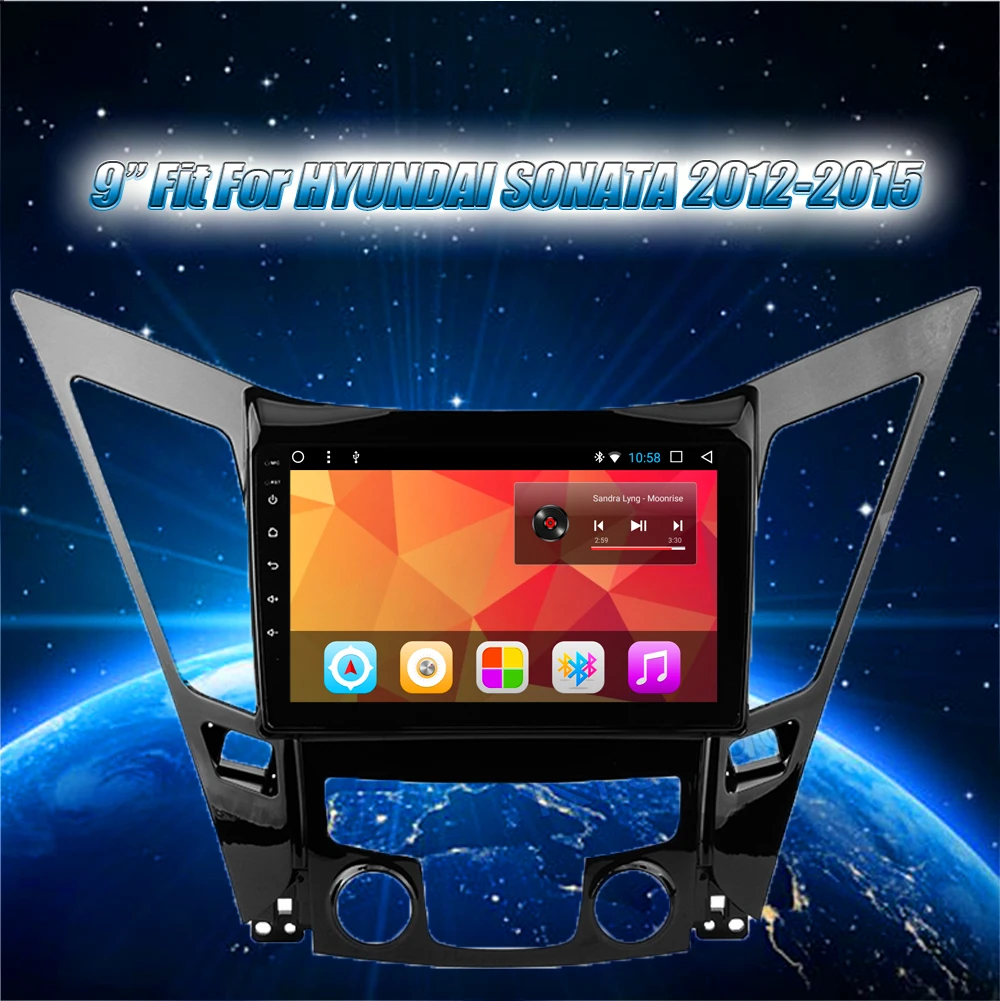 Krando Android car radio gps navigation multimedia system for Hyundai sonata 2012 2013 2014 2015