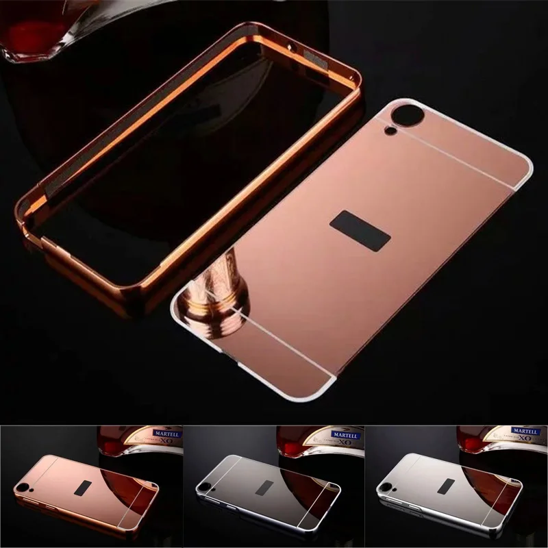 

For HTC 820 Case Plating Metal Frame with Mirror Back Cover Case for HTC Desire 820 D820U D820 D820T 820G Dual 820S D820S D820Q
