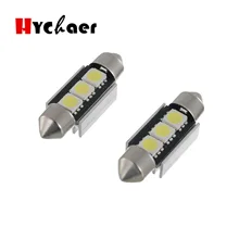 10pcs 36mm 3SMD 1.5W 5050 Erro light Branco Dome Festoon Free Car 3 LED lamp 6500 K Luz Branca Brilhante ac 12v