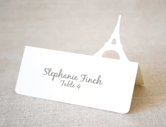 Eiffel Tower place cards rustic Wedding Party Escort Tent seating table number card Placecards | Дом и сад