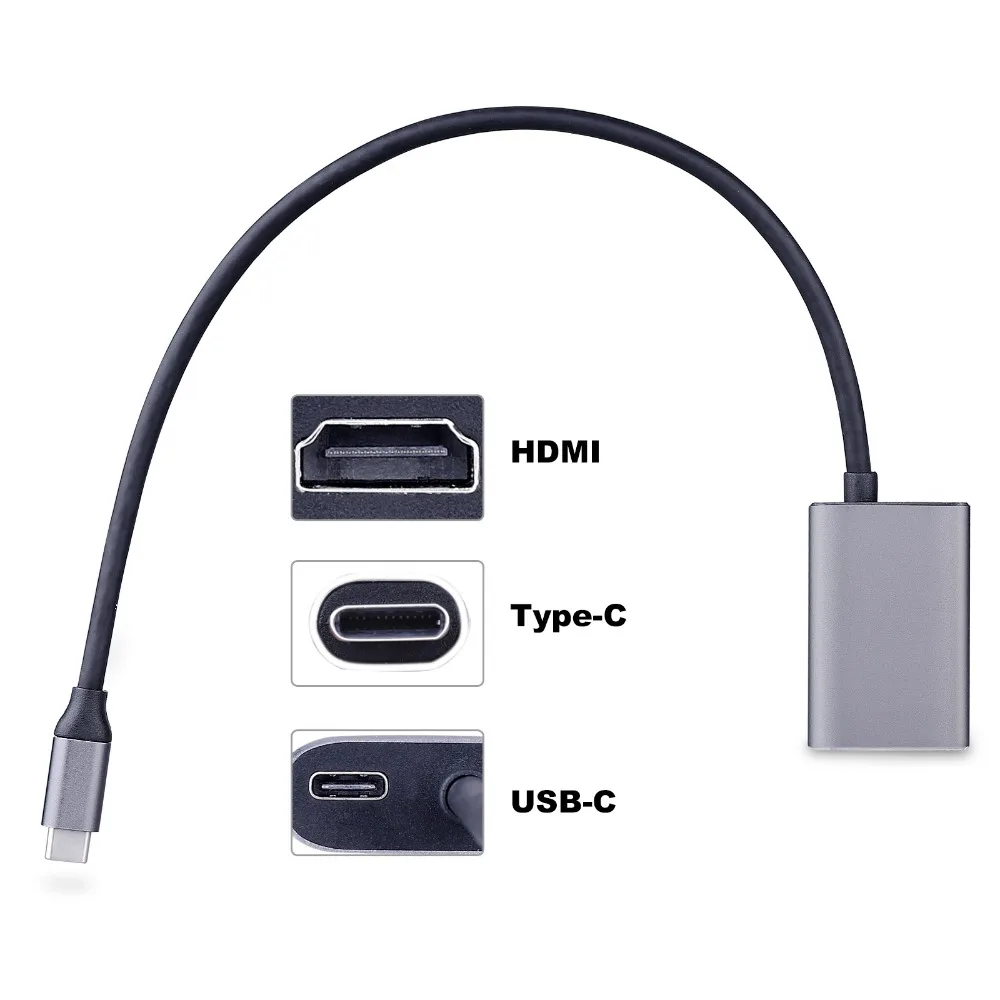 Thunderbolt 3 USB 3,1 USB-C type C к HDMI 4K 60 Гц с 100 Вт PD зарядный адаптер концентратор для Macbook Chromebook huawei mate 10