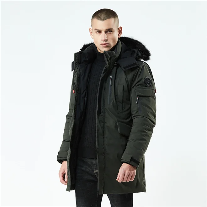 Мужская водонепроницаемая парка, зимняя куртка в стиле милитари, пальто для мужчин, армейский зеленый, черный цвет, уличная куртка, veste homme hiver Parka homme. DB20 - Цвет: 8826-01