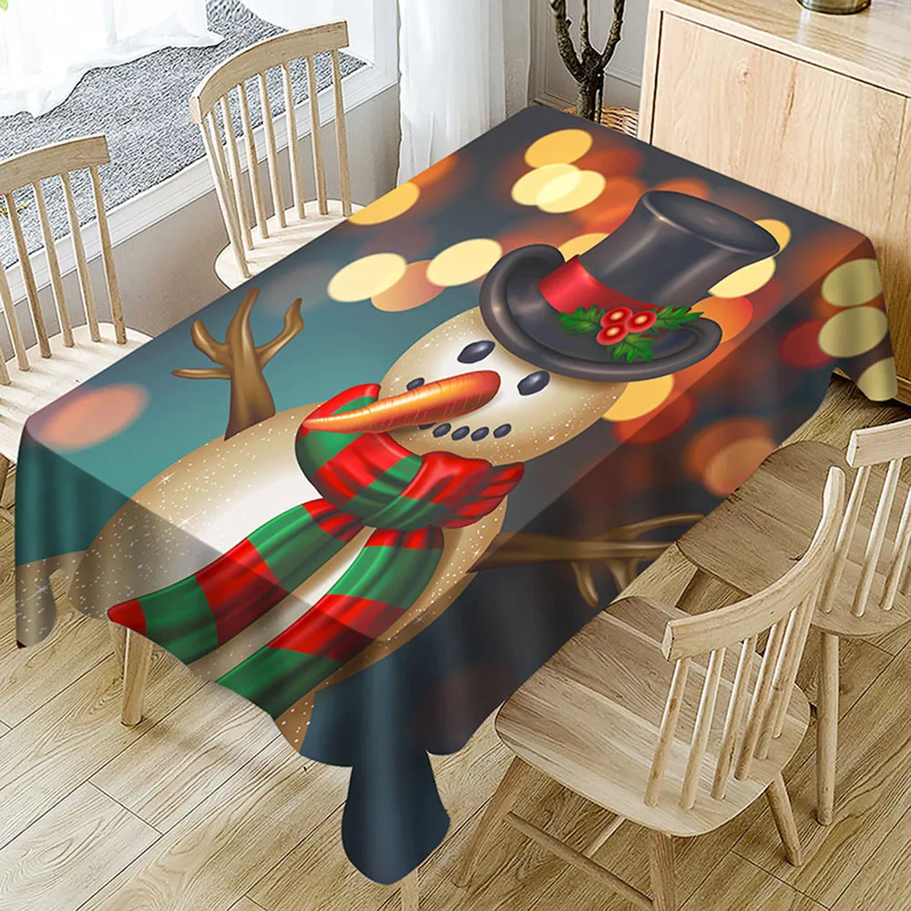 

Christmas Tablecloth Print Rectangle Table Cover Holiday Party Home Decor masa ortusu table cloth rectangular
