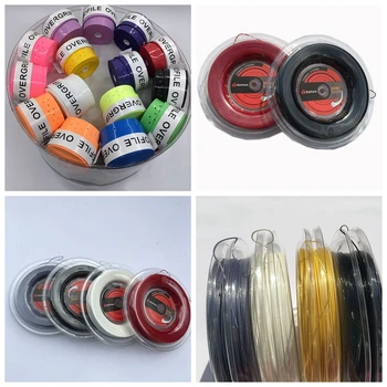 

3 Reels tennis racket string +120pcs W perforated tennis overgrips