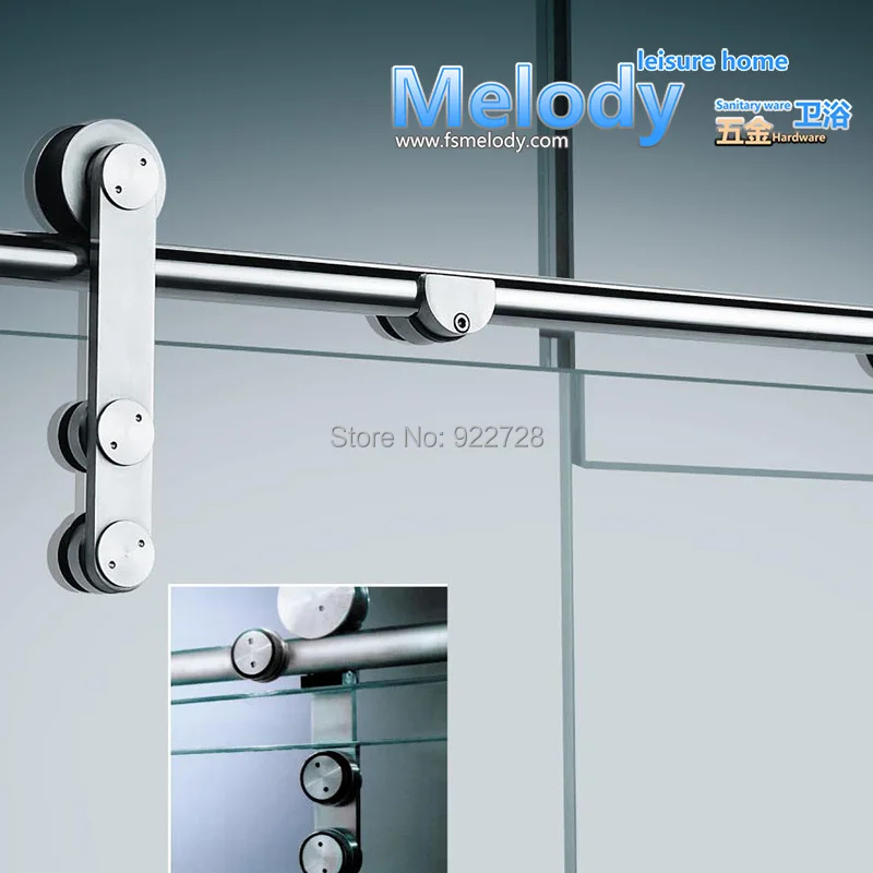 009 Shower panel frame-less sliding door Complete set hardware Stainless steel 304 :Free and ping