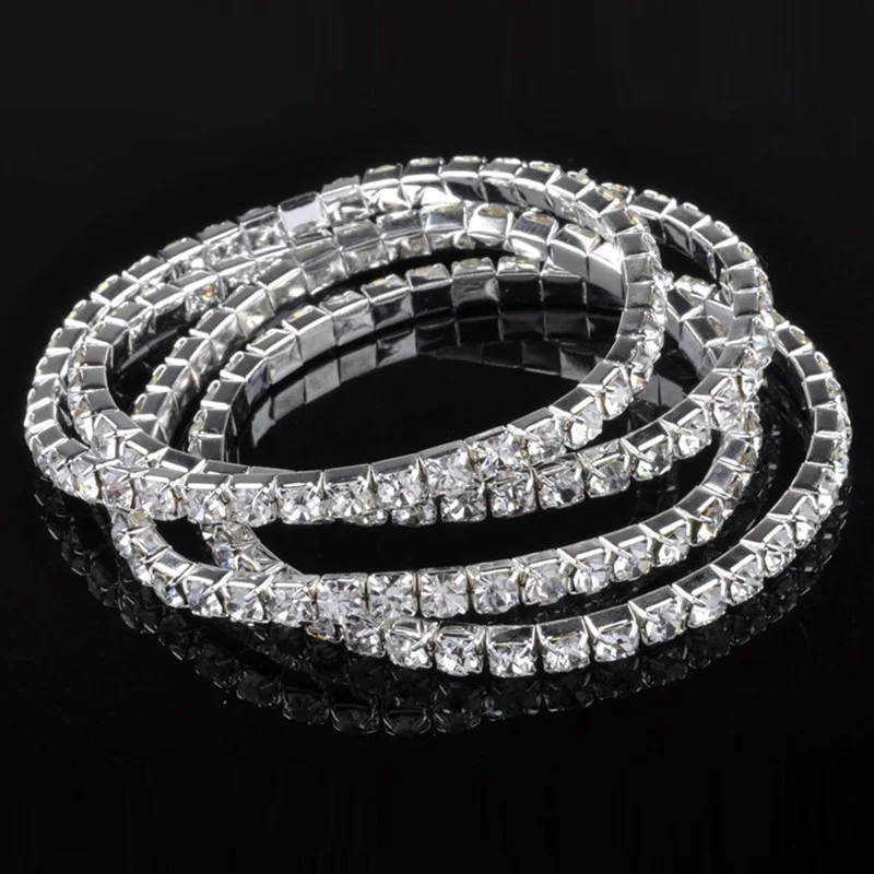 Buy 1 Rows Shiny Full rhinestone crystal elastic