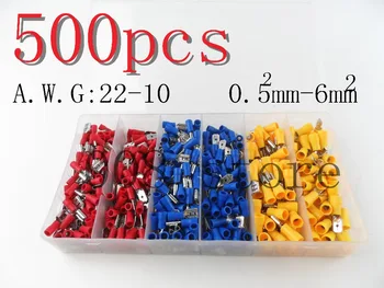 

500pcs Vinyl Female Male Quick Disconnect Wire Terminals Red Blue Yellow 22-10 AWG Ga Connectors