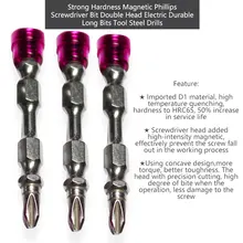 5 шт. 65 мм гипсокартон отвертка Биты 1/" шестигранный хвостовик Магнитная отвертка бит Ph2 Phillips винтовой привод инструменты