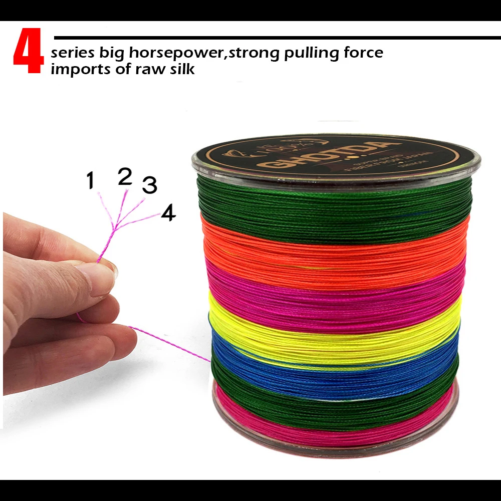 GHOTDA 100m 4 Strands Multifilament PE Braided Fishing Lines for Carp Super Strong Japan Fishing Line 9 Colors to Choose