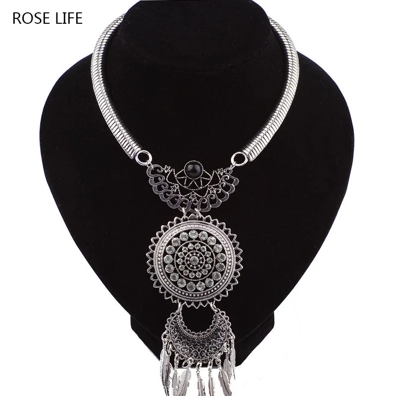 Женское ожерелье с подвеской ROSE LIFE из сплава в стиле ретро|tassel necklace|necklaces for womenjewlery