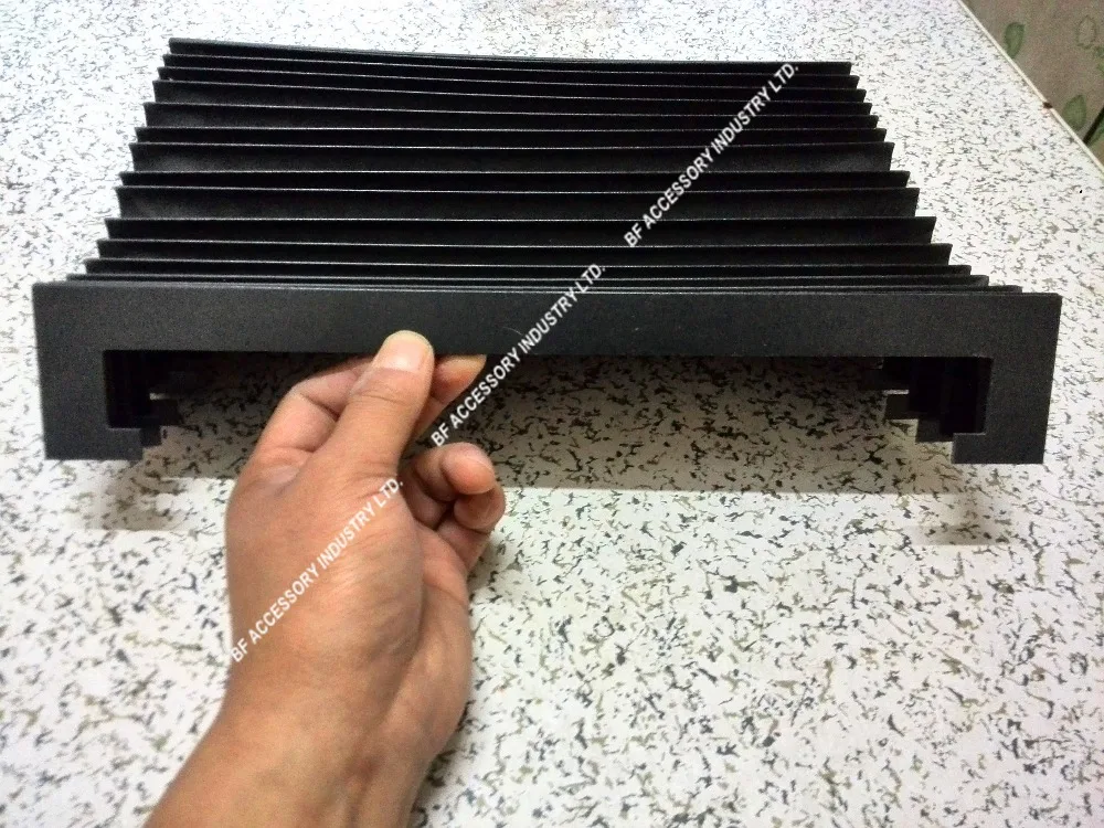 cnc machine accordion telescopic bellows cover Lmax 400mm,width 320mm,height 55