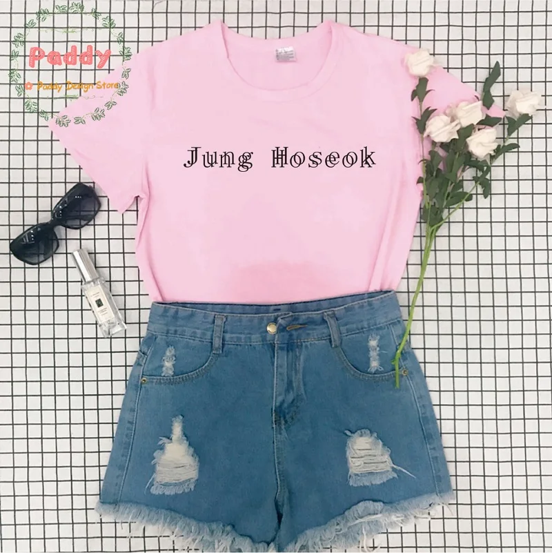 

OKOUFEN korean tumblr fashion unisex women top cool Jung Hoseok T SHIRT streetwear aesthetic befree tee clothes letter print