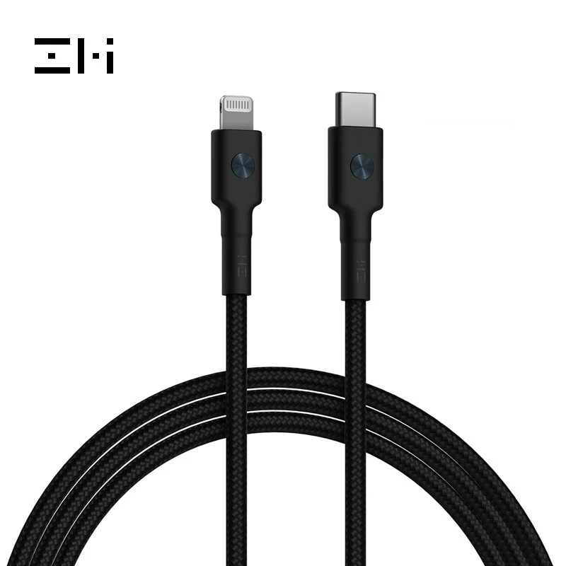 

Original xiaomi ZMI MFI certified usb type-c to lightning charging cable for iPhone xs xr x 8 7 6 plus 5 charger PD cable short