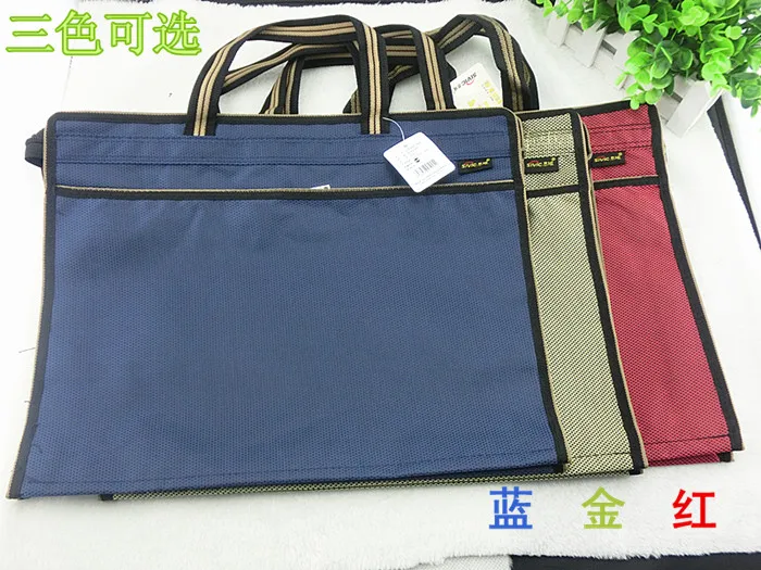 

Civic three-dimensional double-layer portable file bag canvas zipper bag A4 official document package data storage bag