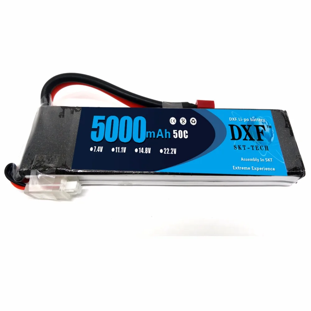 DXF RC Lipo батарея 7 4 V 5000mah 50C 2S MAX100C Bateria T вилка для автомобиля AKKU Лодка Самолет
