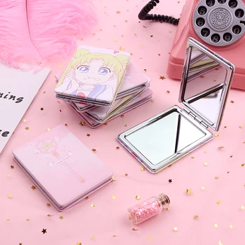 

Portable Folding Mirror Mini Stainless Steel Metal Makeup Cosmetic Pocket Mirror For Makeup Mirrors Cute Beauty Accessories