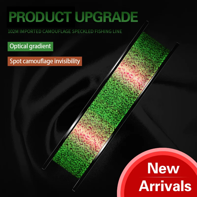 ZUKIBO 102m Nylon Fishing Rope JAPAN Spot Camouflage Monofilament Advanced Invisible Fishing Line 3Lb-70LB ZUKIBO 102m Nylon Fishing Rope JAPAN Spot Camouflage Monofilament Advanced Invisible Fishing Line 3Lb-70LB