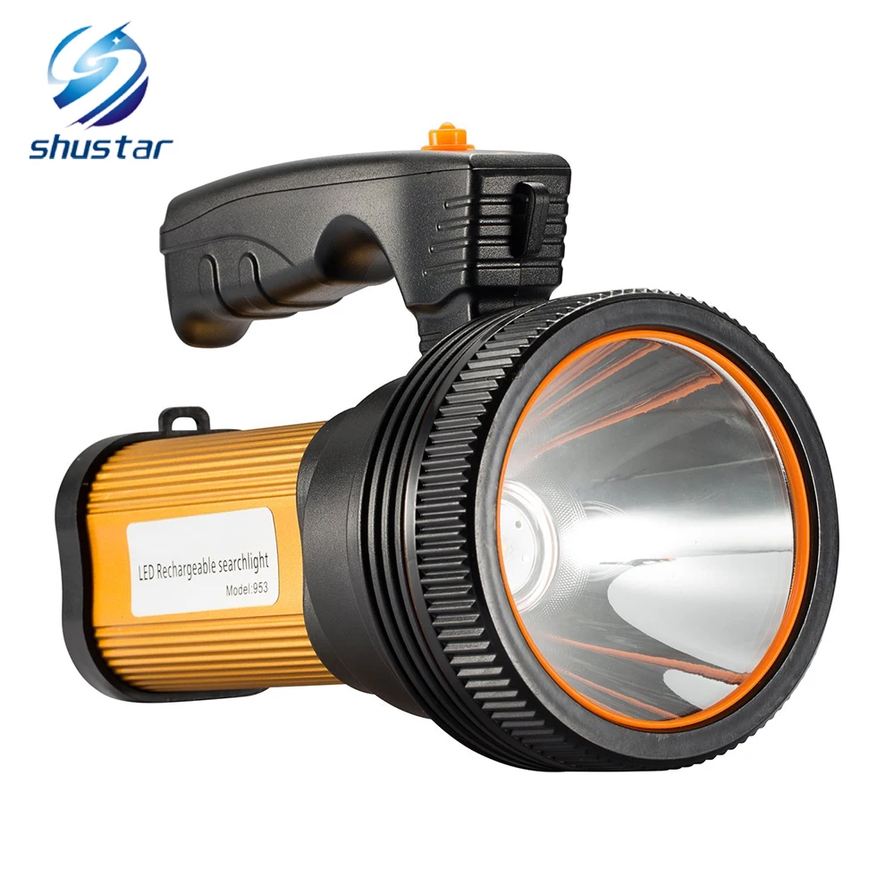 Bright Rechargeable Searchlight handheld LED Flashlight with Handle Spotlight 10000 Lumens with