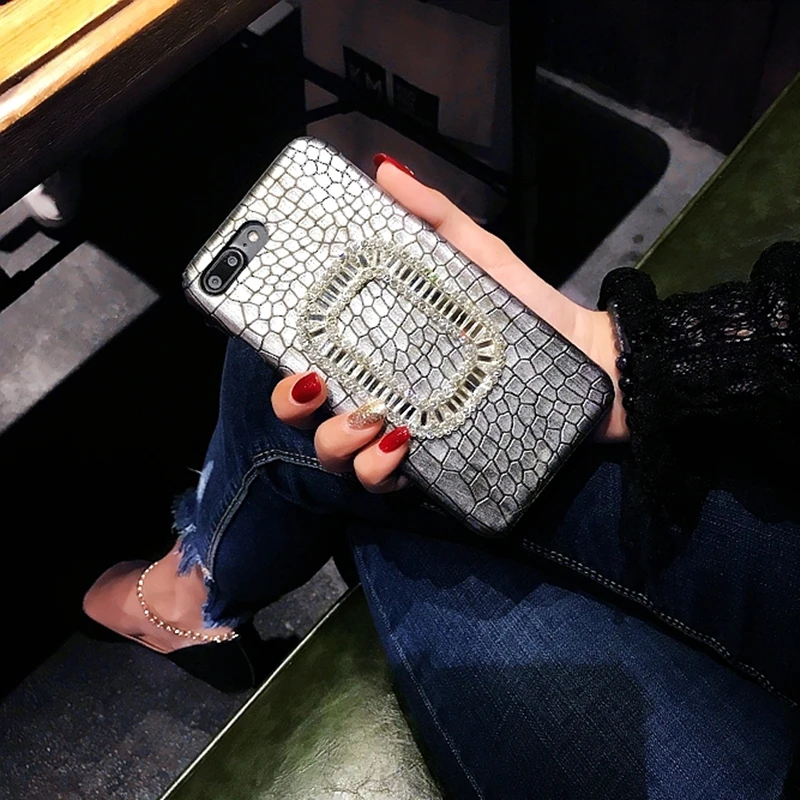 Aoweziic Han Guochao brand luxury diamond buckle mobile phone shell For iPhone 8plus X XS MAX XR female new 6 6S 7 7Plus