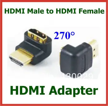 

10pcs Gold Plated HDMI Male to HDMI Female 270 Degree Angle Adapter Converter Cable Connector