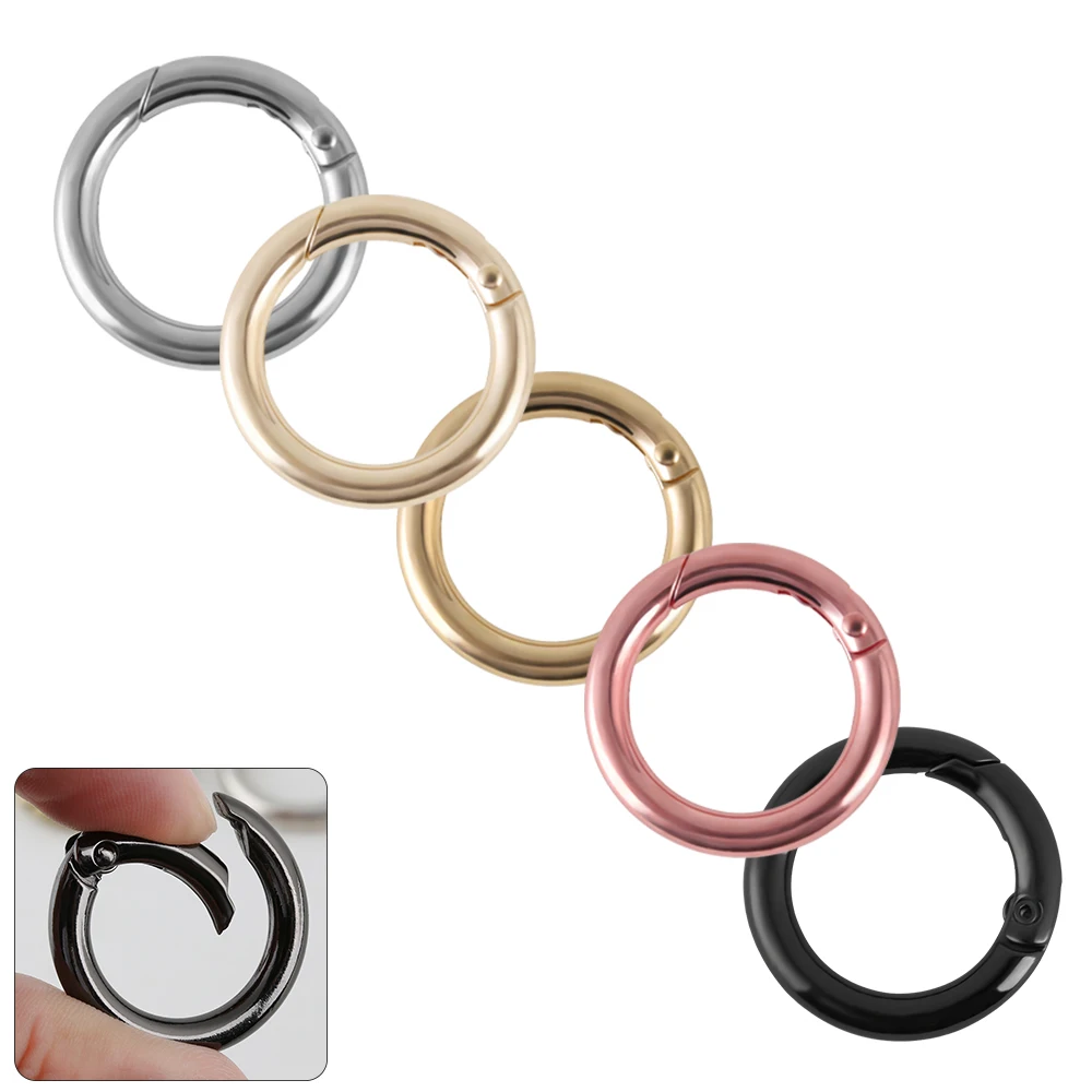 

5 pcs Round Carabiner Spring Snap Clips Hook Keychain Keyring Backpack Buckle 28mm Snap Clips For bag clothes