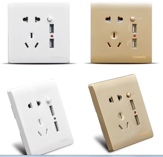 

MIX Socket+2 USB+Switch Wall Socket Charger AC/DC Power Adapter Plug Outlet