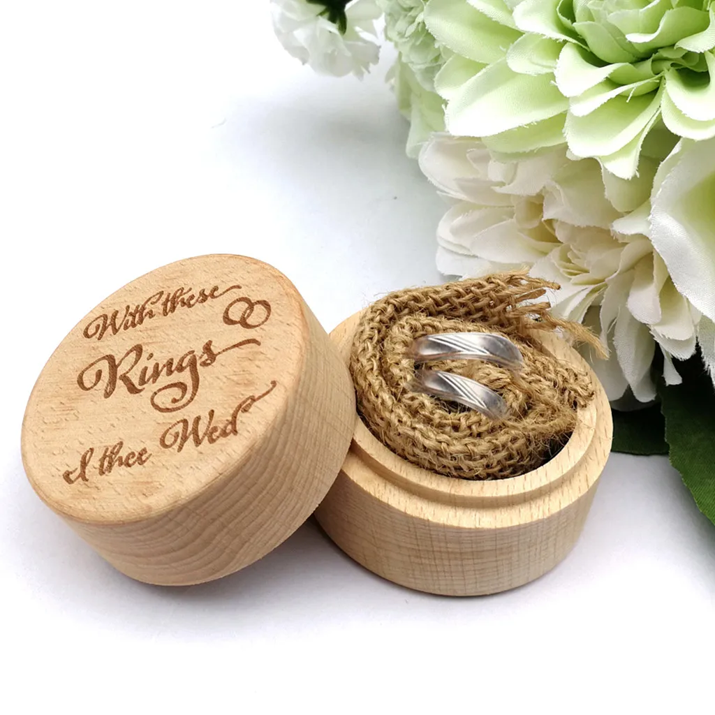 Персонализированная деревенская Свадебная деревянная коробочка для колец, держатель для свадебной деревянной коробки, кольца для хранения, органайзер, аксессуары для свадебной вечеринки - Цвет: E