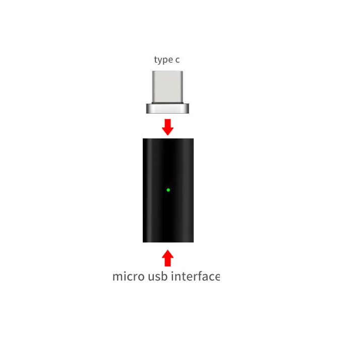 BBSW Металлический Micro USB Магнитный адаптер для зарядки и передачи данных конвертер для SAMSUNG S9 S8 S7 Edge htc Xiaomi HUAWEI LG ASUS Android TYPE-C - Цвет: Black TYPE-C